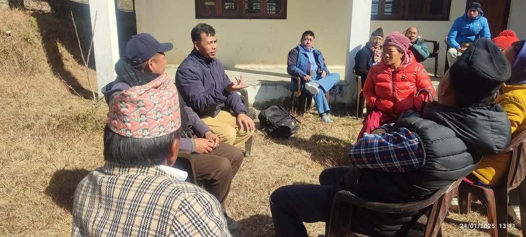 Sunuwar community members meeting outdoors